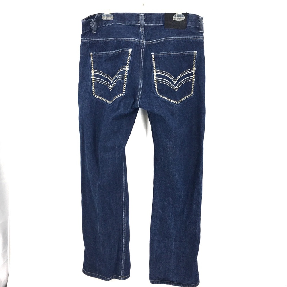 King Maker Jeans embroidered back Pockets sz 38